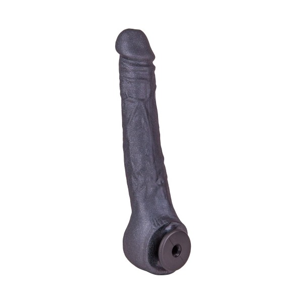 Чёрная фаллическая насадка BLACK BENT 3 - 22 см
