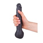Чёрная фаллическая насадка BLACK BENT 3 - 22 см