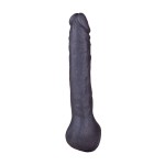 Чёрная фаллическая насадка BLACK BENT 3 - 22 см