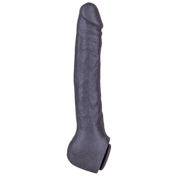 Чёрная фаллическая насадка BLACK BENT 3 - 22 см