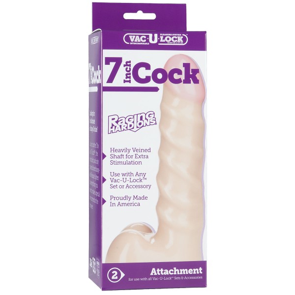 Анальная насадка Vac-U-Lock 7  Raging hard-On Cock - 18 см