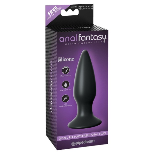 Чёрная малая анальная вибропробка Small Rechargeable Anal Plug - 10,9 см