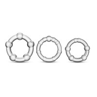 Набор из 3 прозрачных эрекционных колец Stay Hard Beaded Cockrings Набор из 3 прозрачных эрекционных колец Stay Hard Beaded Cockrings