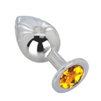 Большой стальной плаг с оранжевым кристаллом Juicy Orange - 9,5 см. Большой стальной плаг с оранжевым кристаллом Juicy Orange - 9,5 см.