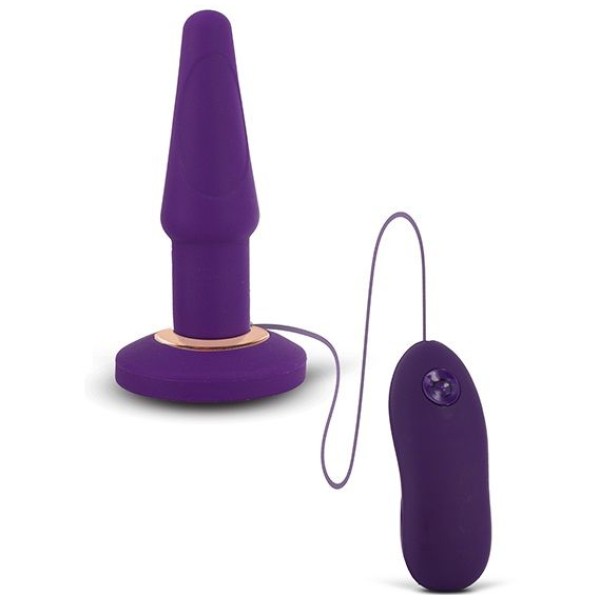 Фиолетовая анальная вибропробка APEX BUTT PLUG LARGE PURPLE - 15 см
