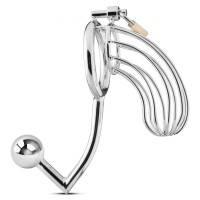 Мужской пояс верности с анальной пробкой Sinner Metal Penis Cage With Anal Hook №1 Мужской пояс верности с анальной пробкой Sinner Metal Penis Cage With Anal Hook №1