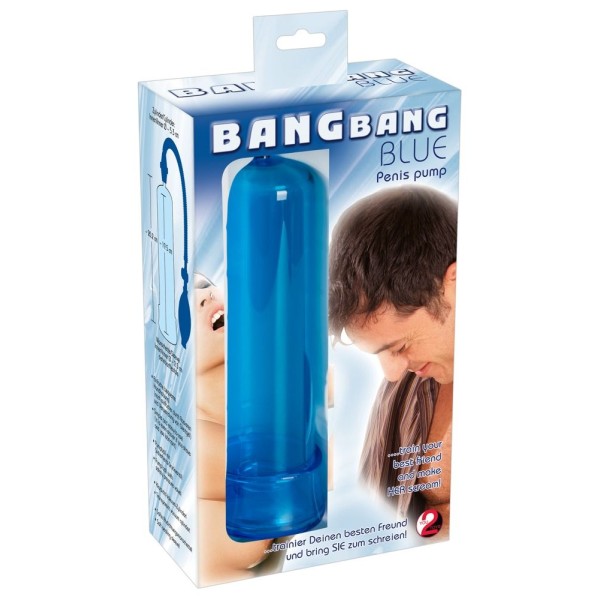 Синяя вакуумная помпа Bang Bang - 20 см