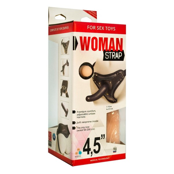 Женский страпон с вагинальной пробкой Woman Strap - 12 см