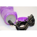 Фиолетовый вибратор-ротатор с клиторальным стимулятором - 22,5 см