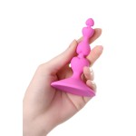 Розовая силиконовая анальная пробка Loverty - 8 см