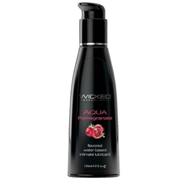 Лубрикант со вкусом граната Wicked Aqua Pomegranate - 120 мл