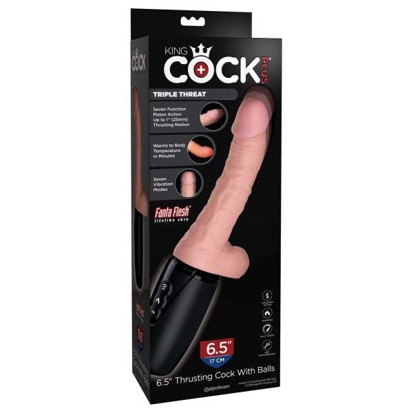 Хай-тек вибратор с функцией толкания 65 Thrusting Cock With Balls