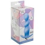 Голубая фигурная анальная вибропробка Spiral Anal Plug - 12 см