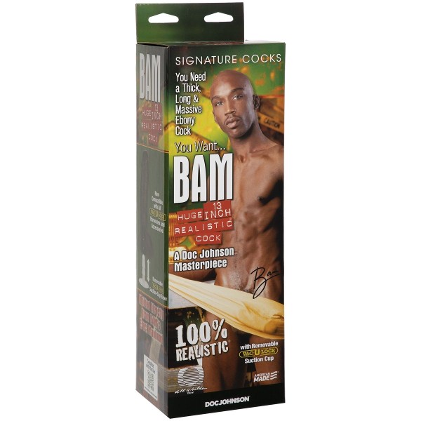 Коричневый фаллоимитатор BAM Huge 13  Realistic Cock - 31 см