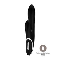 Черный вибромассажер со стимуляцией клитора Maple - 23 см. Черный вибромассажер со стимуляцией клитора Maple - 23 см.