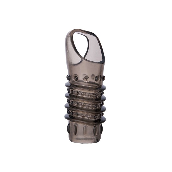 Открытая дымчатая насадка с точками и рёбрами ToyFa XLover - 11,5 см