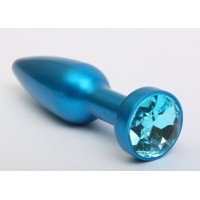 Большая синяя анальная пробка с голубым стразом - 11,2 см. Большая синяя анальная пробка с голубым стразом - 11,2 см.