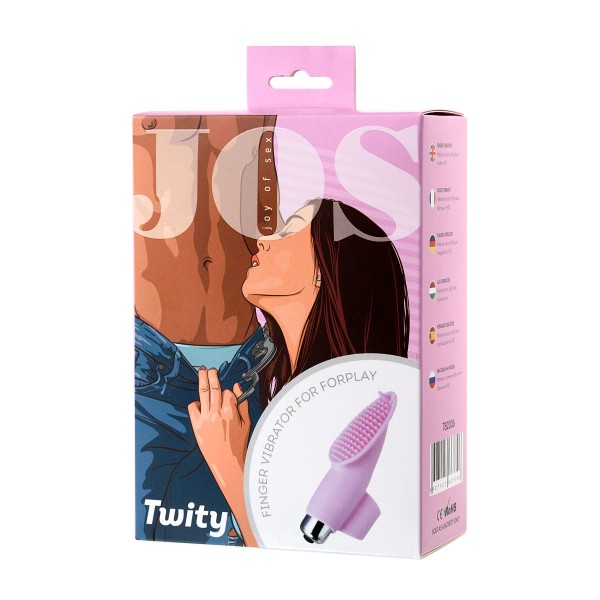 Нежно-розовая вибронасадка на палец JOS TWITY - 10,2 см