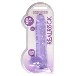 Фиолетовый фаллоимитатор Realrock Crystal Clear 9 inch - 25 см