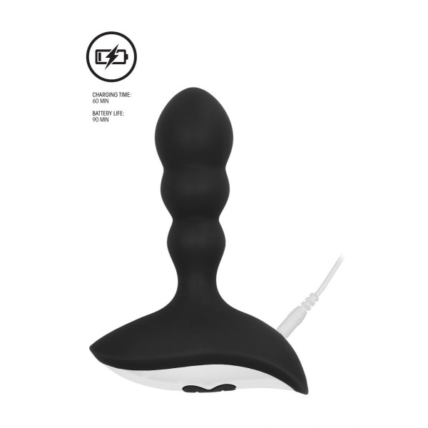 Черный массажер простаты с пультом N 78 Rechargeable Anal Stimulator - 12 см