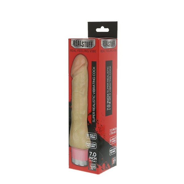 Телесный вибратор-реалистик REALSTUFF 7INCH VIBRATOR - 17,8 см