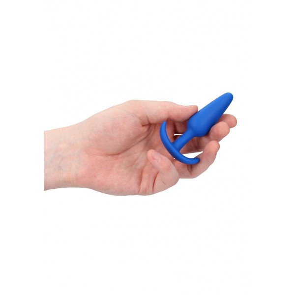 Синяя анальная пробка для ношения Slim Butt Plug - 8,3 см