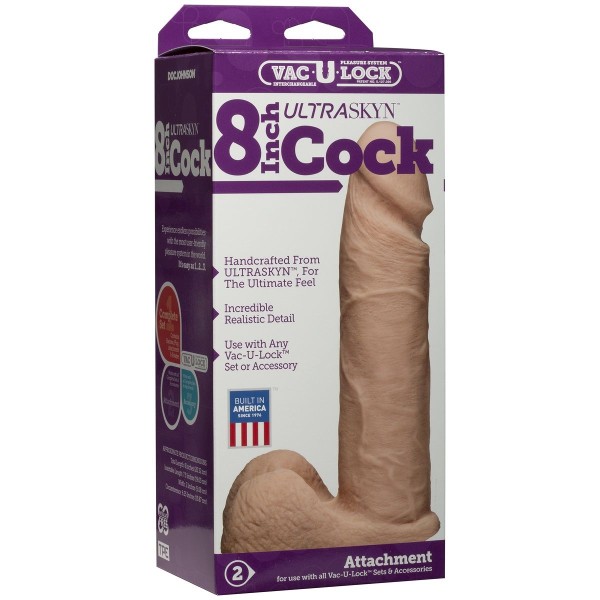 Ультрареалистичная насадка для трусиков Vac-U-Lock 8  ULTRASKYN Cock - 20,57 см