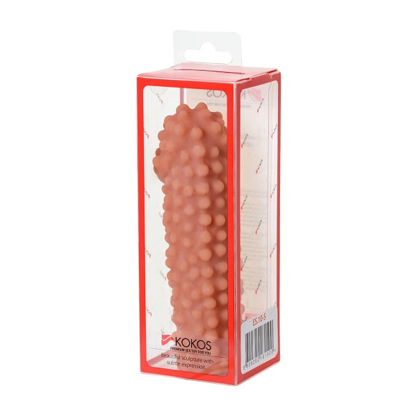 Телесная насадка на фаллос с бугорками Extreme Sleeve 010 S-size - 14,7 см