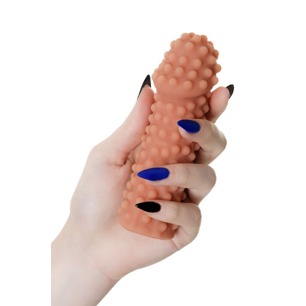 Телесная насадка на фаллос с бугорками Extreme Sleeve 010 S-size - 14,7 см