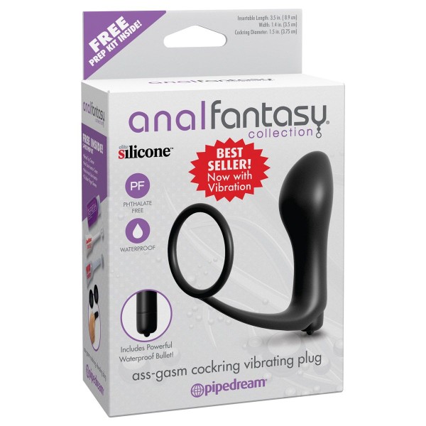Анальная пробка с вибрацией с эрекционным кольцом Ass-Gasm Cockring Vibrating Plug 