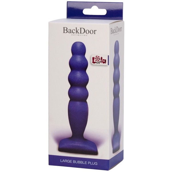 Синий анальный стимулятор Large Bubble Plug - 14,5 см
