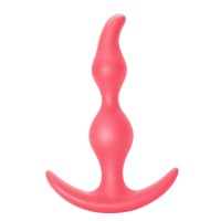 Розовая анальная пробка Bent Anal Plug Black - 13 см.
