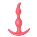Розовая анальная пробка Bent Anal Plug Black - 13 см