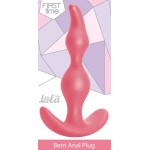 Розовая анальная пробка Bent Anal Plug Black - 13 см