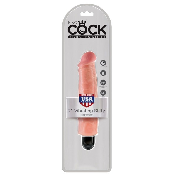 Телесный вибратор-реалистик 7  Vibrating Stiffy - 21,6 см