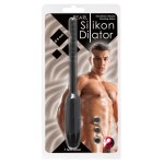 Чёрный вибростимулятор для уретры Silikon Dilator - 19 см
