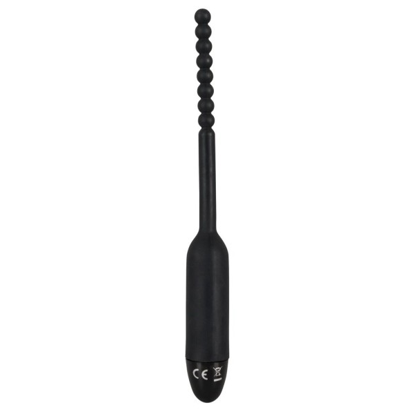 Чёрный вибростимулятор для уретры Silikon Dilator - 19 см