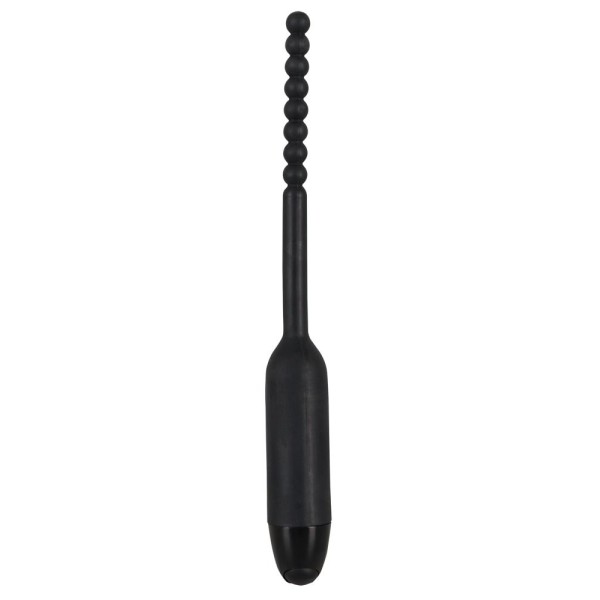 Чёрный вибростимулятор для уретры Silikon Dilator - 19 см