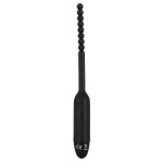 Чёрный вибростимулятор для уретры Silikon Dilator - 19 см