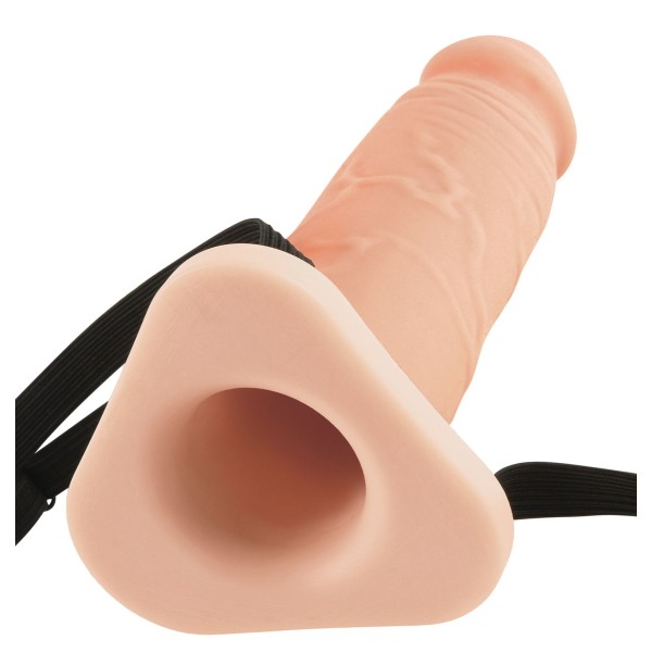 Телесный реалистичный фаллоимитатор с полостью Silicone Hollow Extension - 20 см