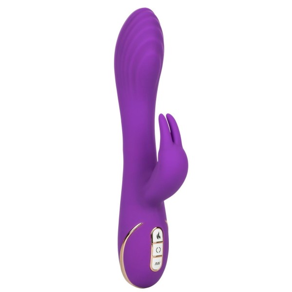 Фиолетовый вибратор-кролик с нагревом Jack Rabbit Signature Heated Silicone Rotating - 21,5 см