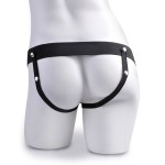 Телесный полый страпон с имитацией эякуляции 75  Hollow Squirting Strap-On with Balls - 21,6 см