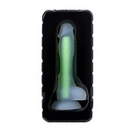 Прозрачно-зеленый фаллоимитатор, светящийся в темноте, Dick Glow - 18 см