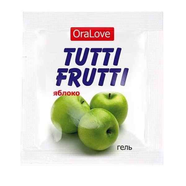 Пробник гель-смазки Tutti-frutti с яблочным вкусом - 4 гр