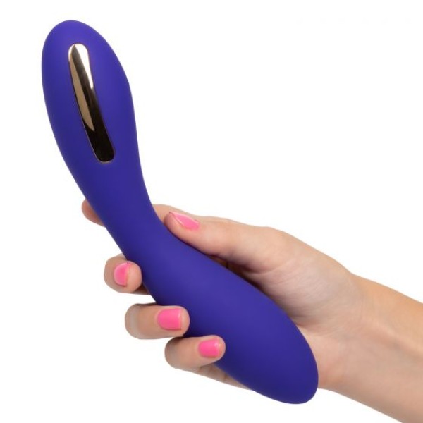 Фиолетовый вибратор с электростимуляцией Intimate E-Stimulator Wand - 21,5 см