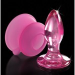 Розовая стеклянная пробка Icicles №90 с силиконовой присоской - 8 см Розовая стеклянная пробка Icicles №90 с силиконовой присоской - 8 см