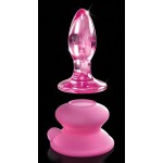 Розовая стеклянная пробка Icicles №90 с силиконовой присоской - 8 см Розовая стеклянная пробка Icicles №90 с силиконовой присоской - 8 см