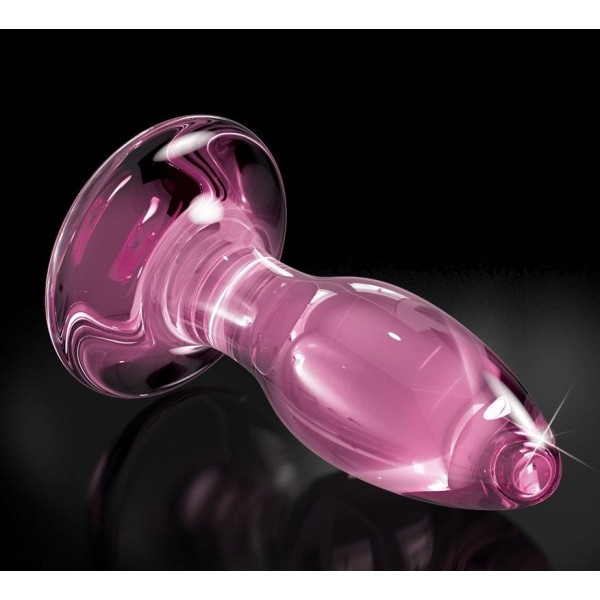 Розовая стеклянная пробка Icicles №90 с силиконовой присоской - 8 см Розовая стеклянная пробка Icicles №90 с силиконовой присоской - 8 см