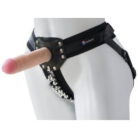 Черный пояс-трусики с насадкой Гламур Dana - 15,5 см.