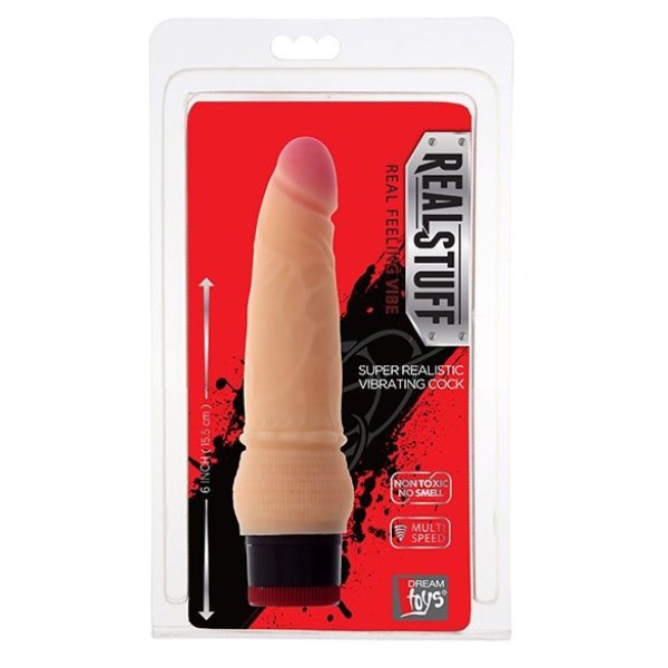 Вибратор-реалистик со встроенным пультом REALSTUFF 6INCH VIBRATOR - 15,5 см